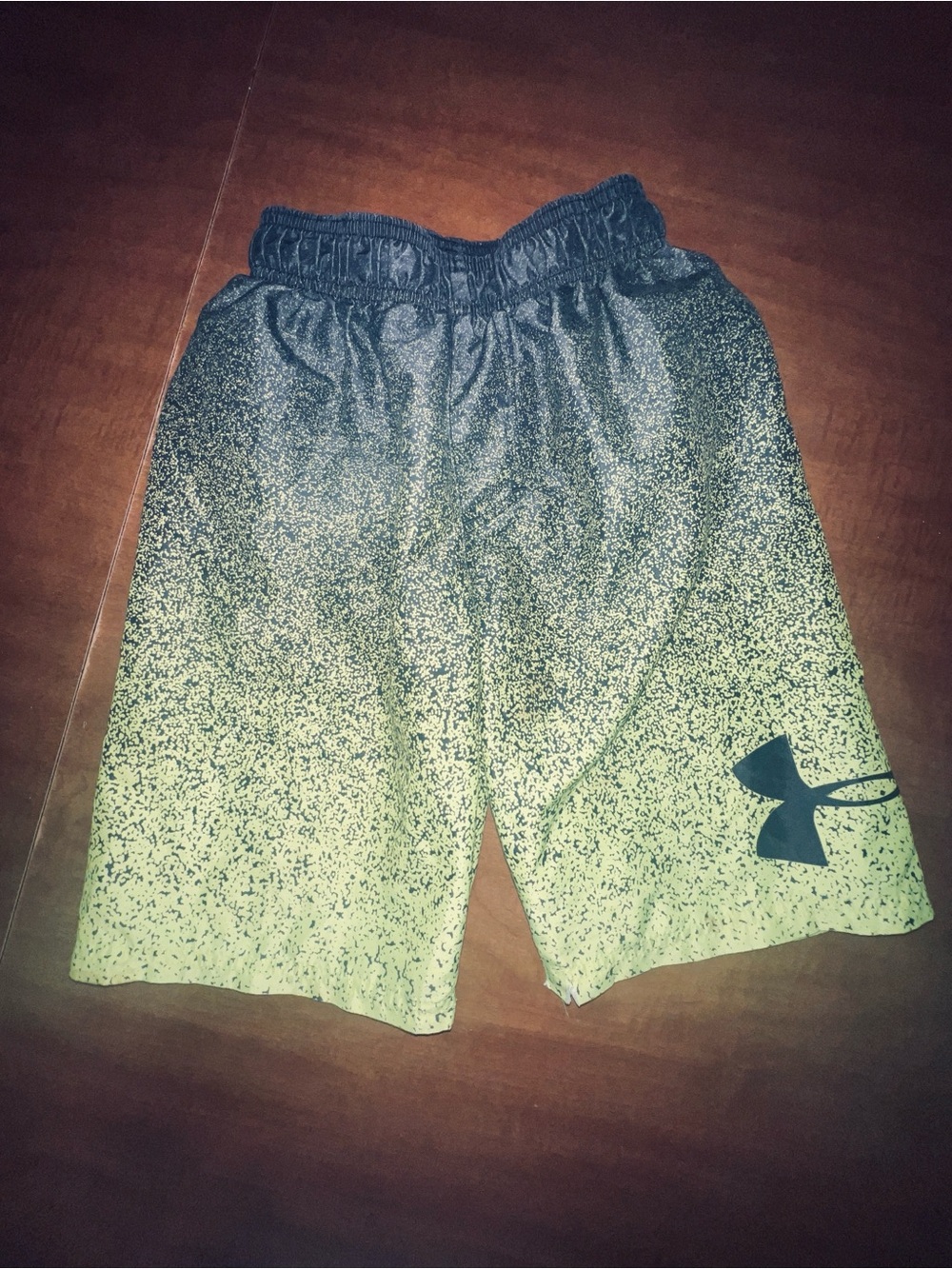 Under Armour Boys Black and Yellow Ombre Swim Trunks
